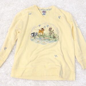 Disney Bambi Graphic Sweatshirt Women’s Medium Yellow Vintage Style Pullover